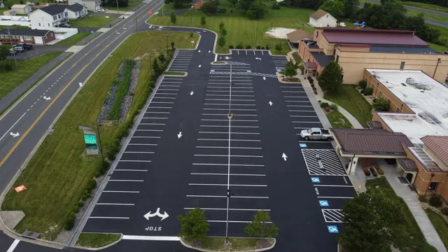 arial view of parking lot